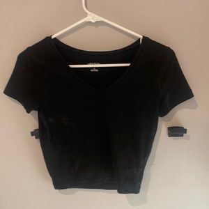 Plain black v-neck tee from Target.